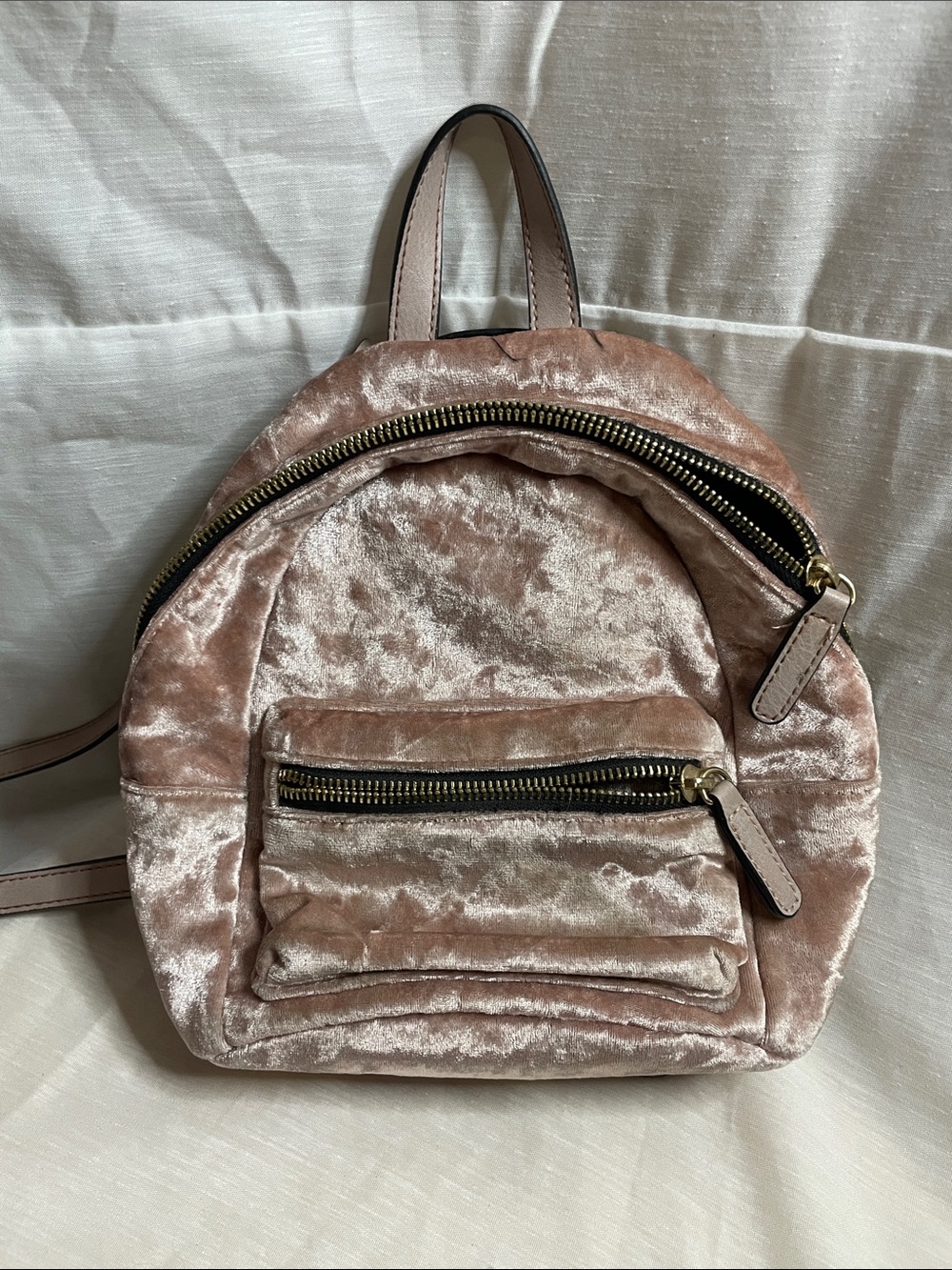 Aeropostale Blush Pink Velvet Mini Backpack